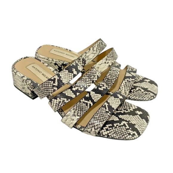 Antonio Melani "Cosgrove" strappy sandals lizard print leather uppers US 7.5M - Picture 3 of 10